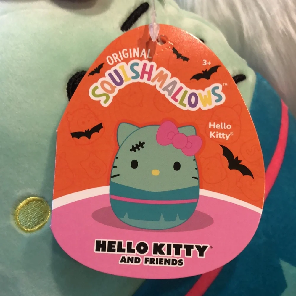 Squishmallows Official Kelly Toy Sanrio Hello Kitty Halloween Frankenstein Plush